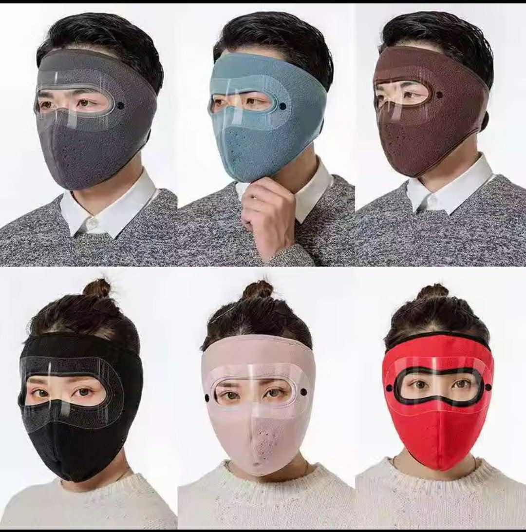 Full Face Mask with Anti-Fog Goggles | Breathable Masks (Random Color)
