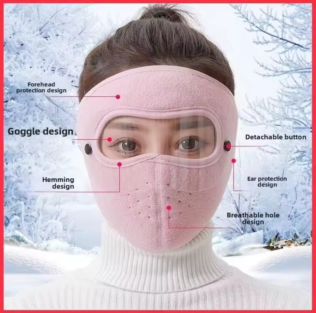 Full Face Mask with Anti-Fog Goggles | Breathable Masks (Random Color)