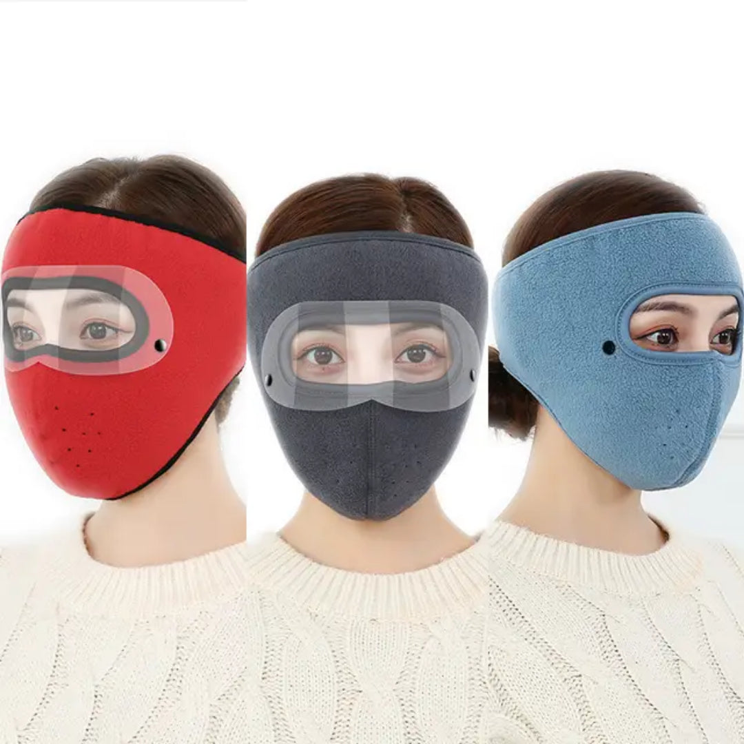 Full Face Mask with Anti-Fog Goggles | Breathable Masks (Random Color)