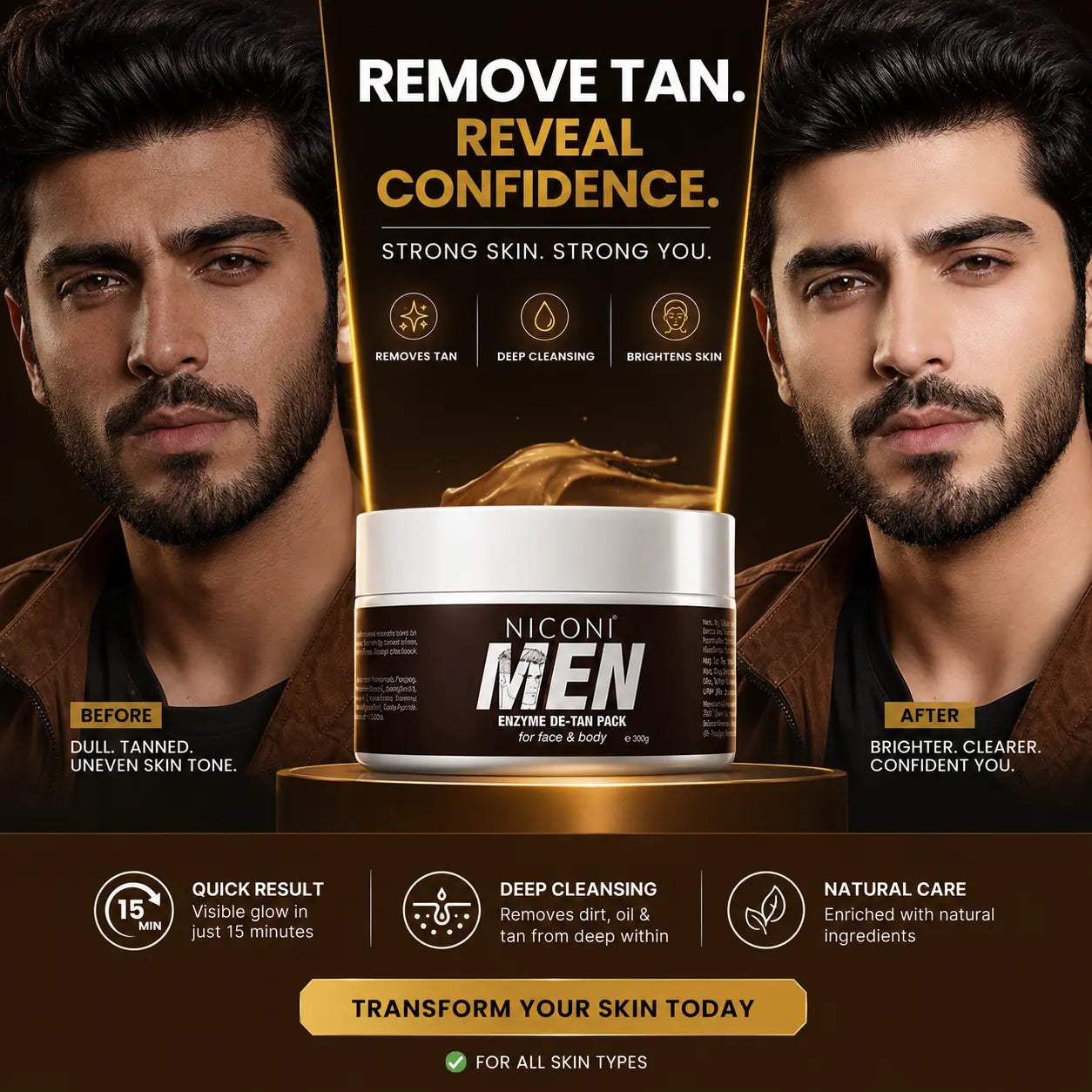 NICONI MEN PREMIUM QUALITY ENZYME DE-TAN PACK™