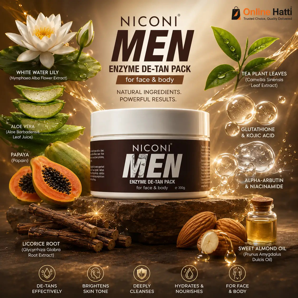 NICONI MEN PREMIUM QUALITY ENZYME DE-TAN PACK™