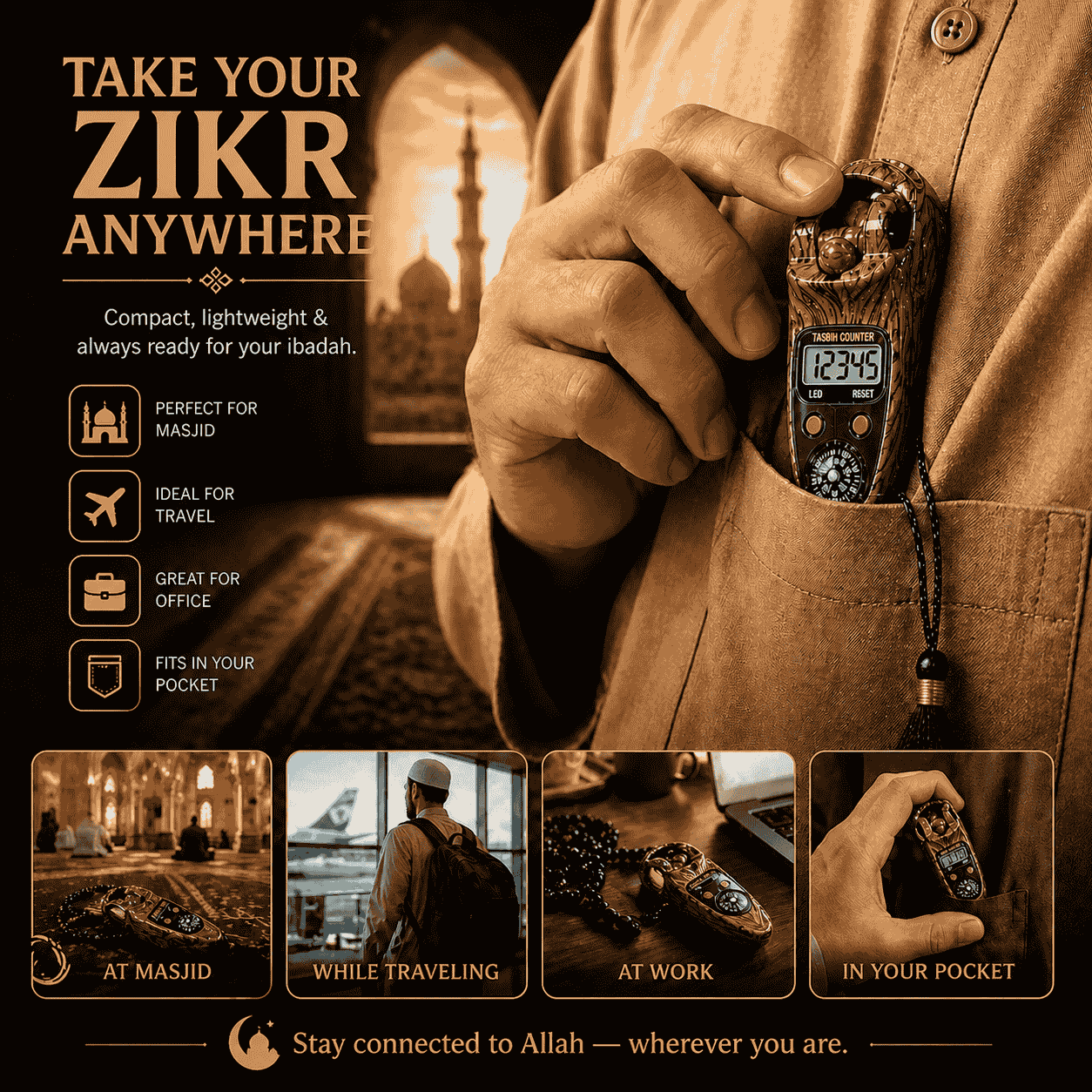 PREMIUM QUALITY DIGITAL TASBEEH COUNTER