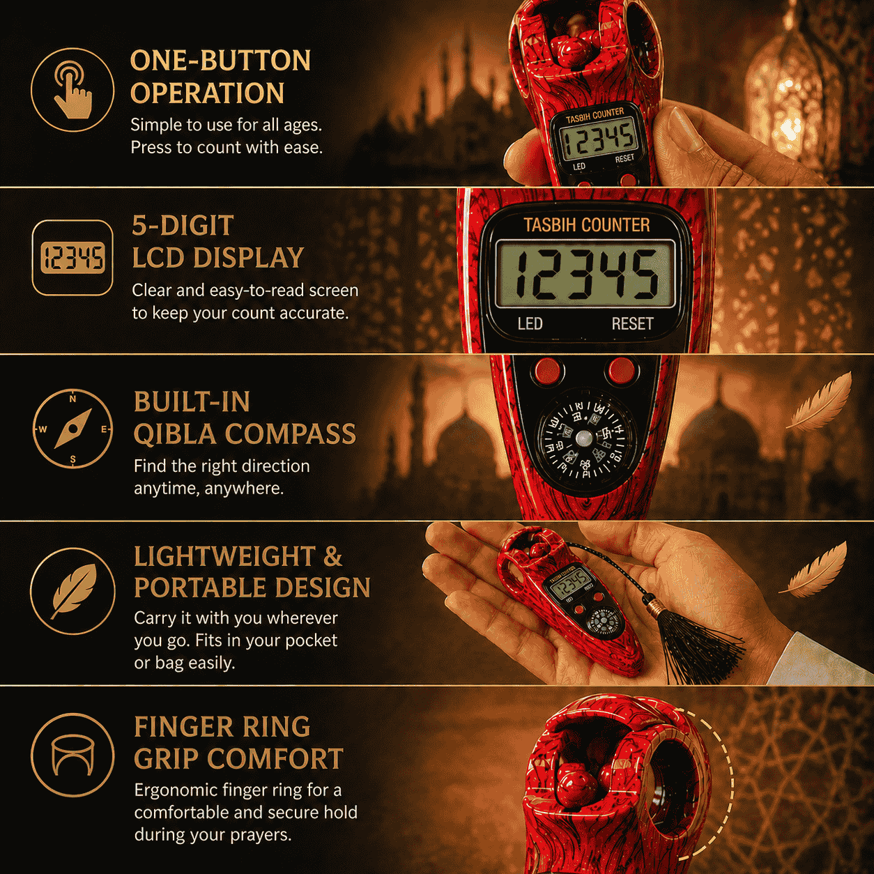 PREMIUM QUALITY DIGITAL TASBEEH COUNTER
