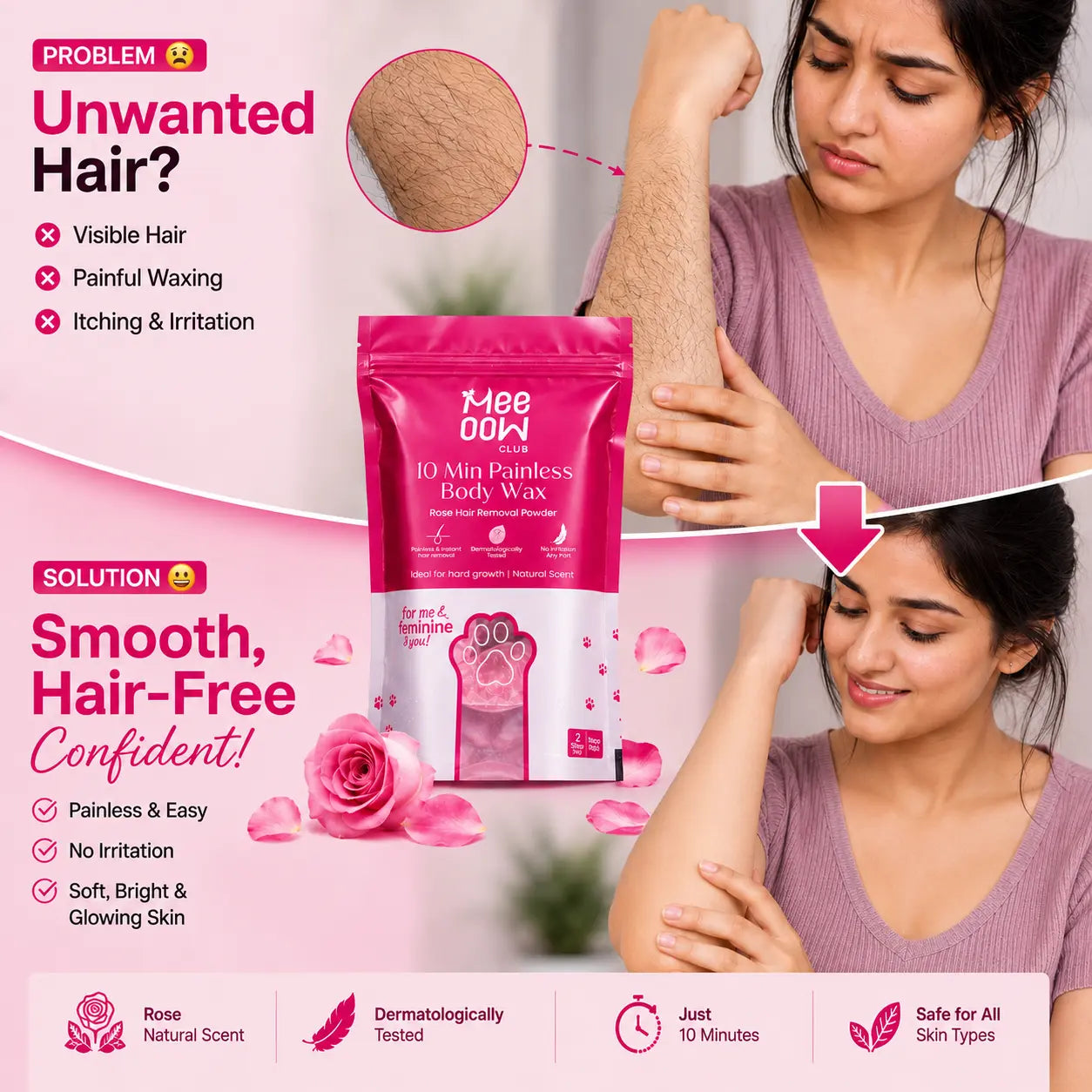 MEE OOW™ PREMIUM QUALITY PAINLESS HAIR REMOVAL POWDER